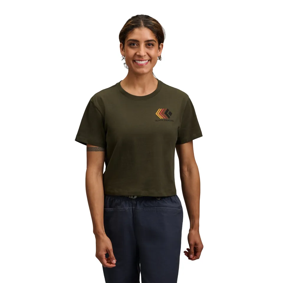 black-diamond-women-s-faded-crop-t-shirt-manches-courtes image 1