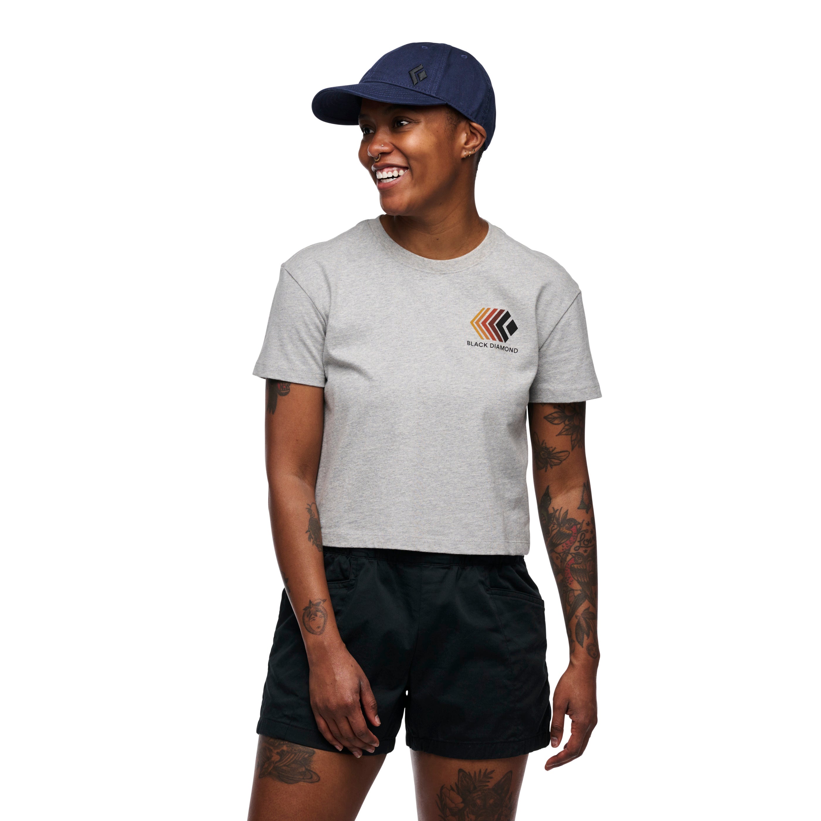 black-diamond-women-s-faded-crop-t-shirt-manches-courtes image 6