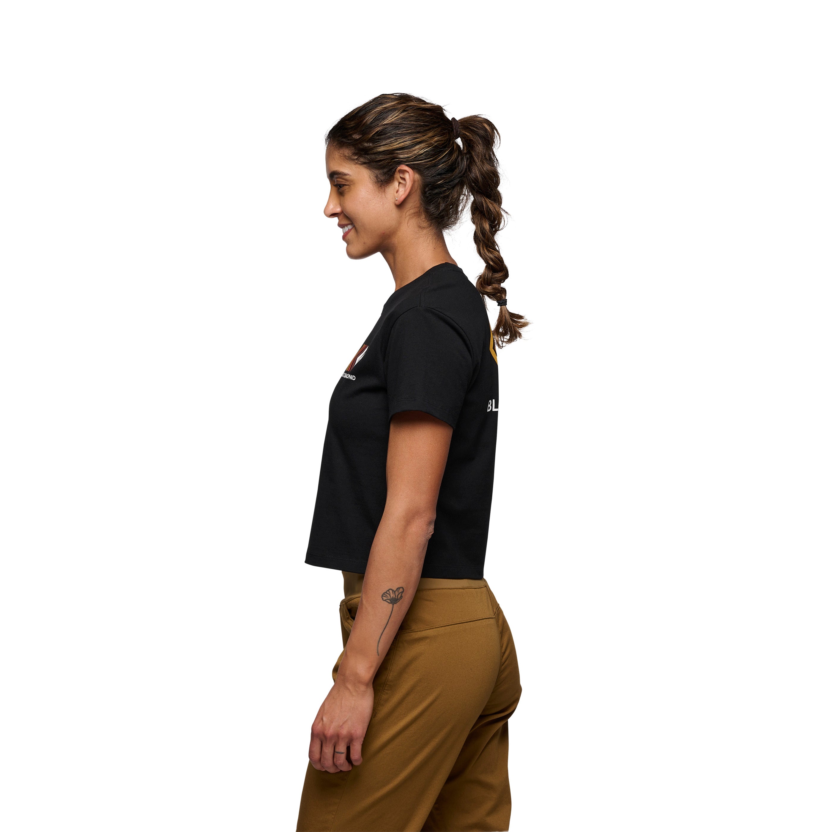 black-diamond-women-s-faded-crop-t-shirt-manches-courtes image 4
