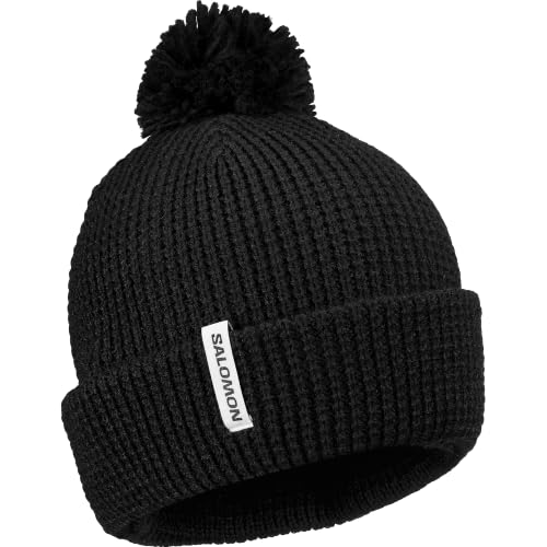salomon-pompom-beanie-unisexe-deep-black-taille-unique image 2