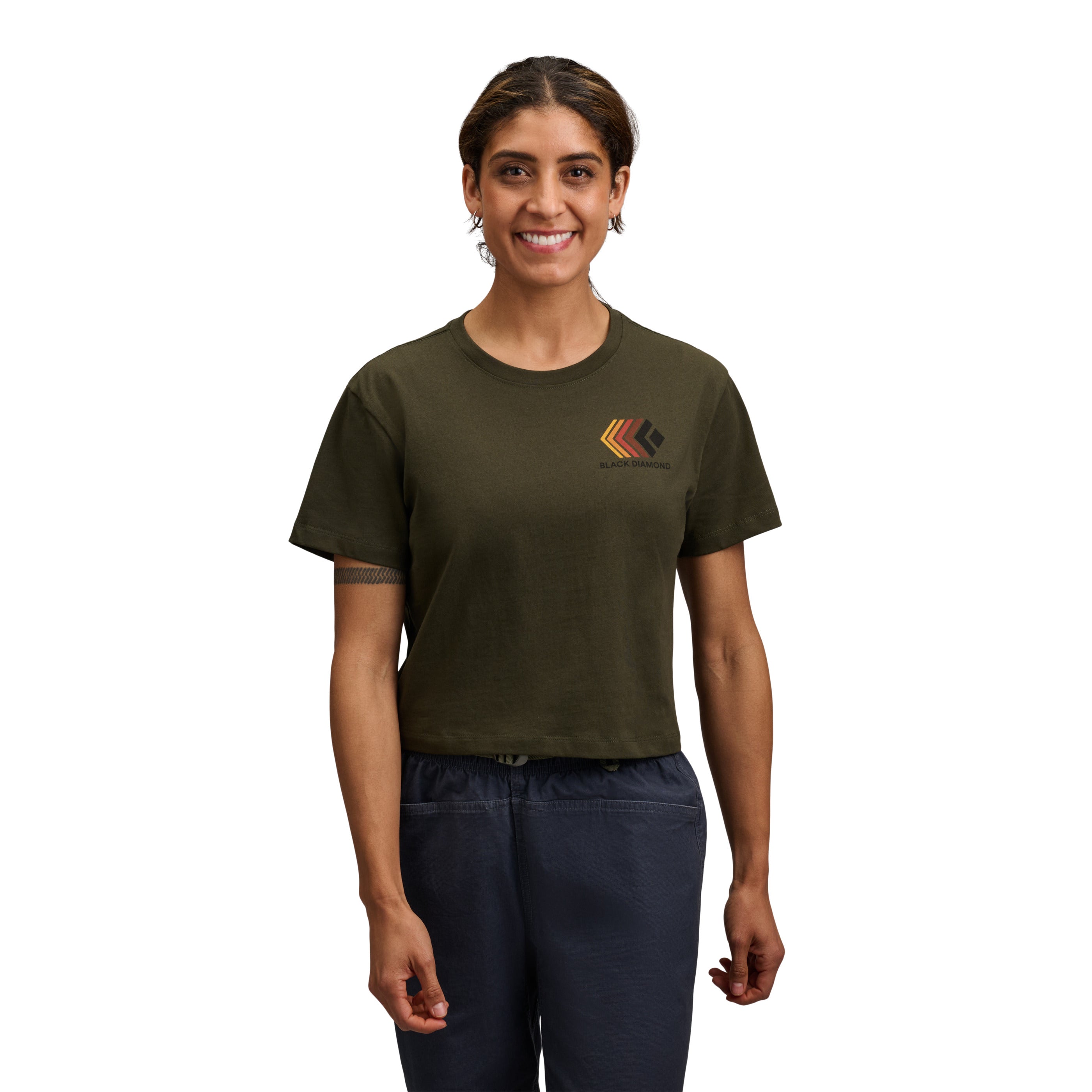 black-diamond-women-s-faded-crop-t-shirt-manches-courtes image 1