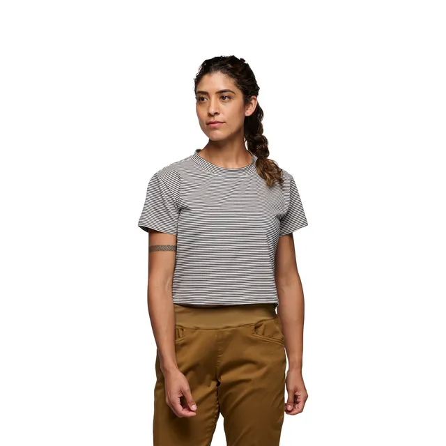 black-diamond-women-s-bd-stripe-crop-t-shirt-manches-courtes image 1