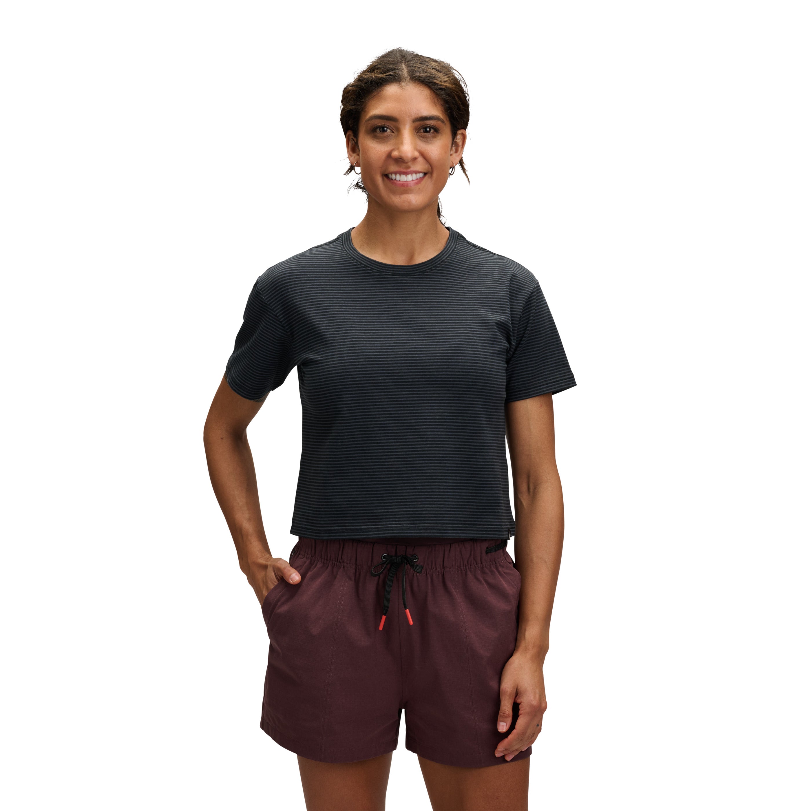 black-diamond-women-s-bd-stripe-crop-t-shirt-manches-courtes image 6