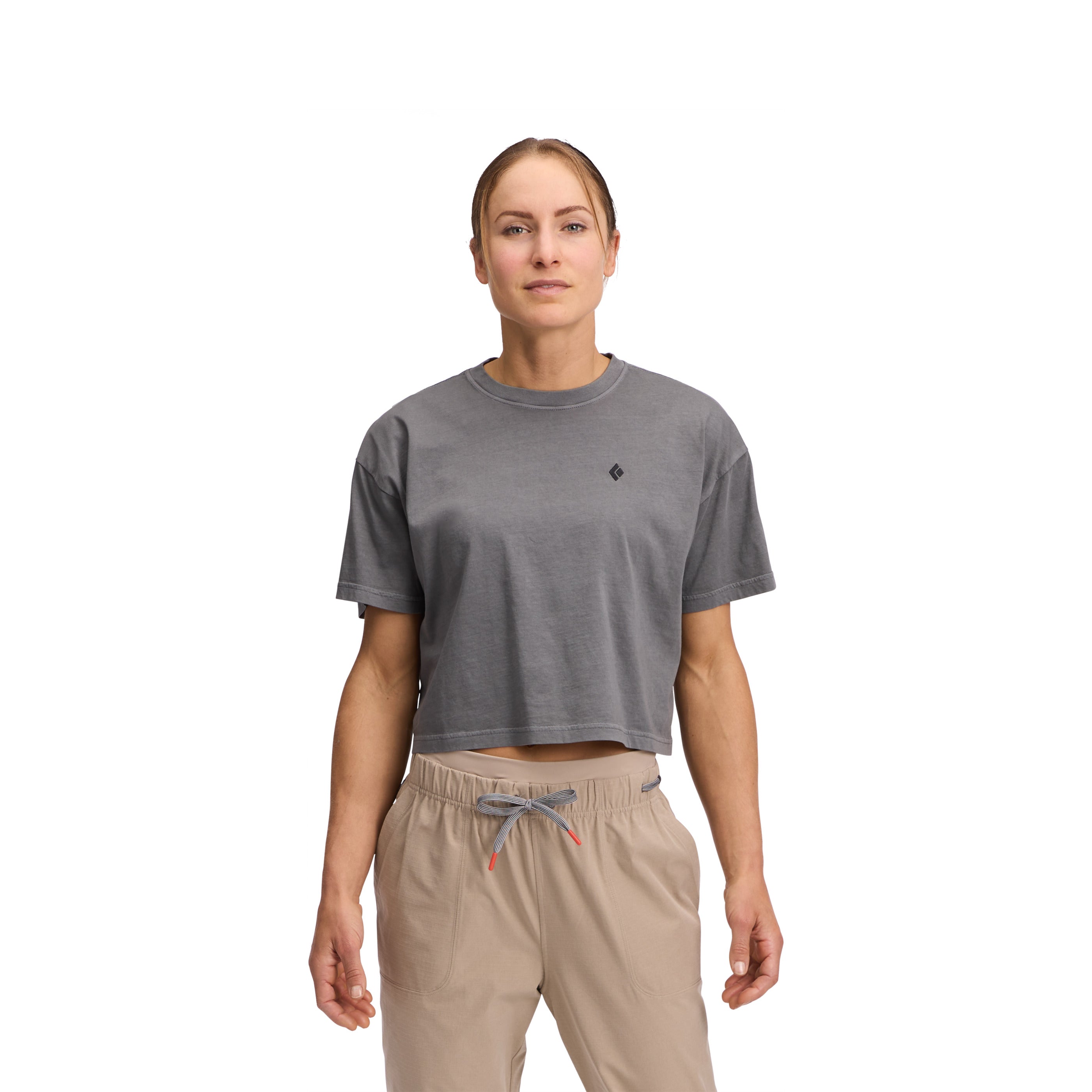 black-diamond-diamond-crop-t-shirt-femme-coton-bio-manches-courtes image 1