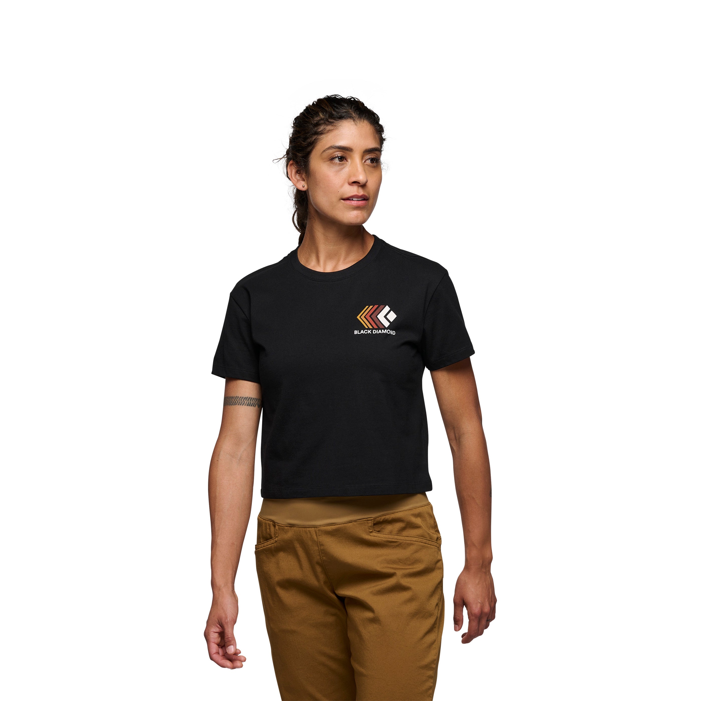 black-diamond-women-s-faded-crop-t-shirt-manches-courtes image 3