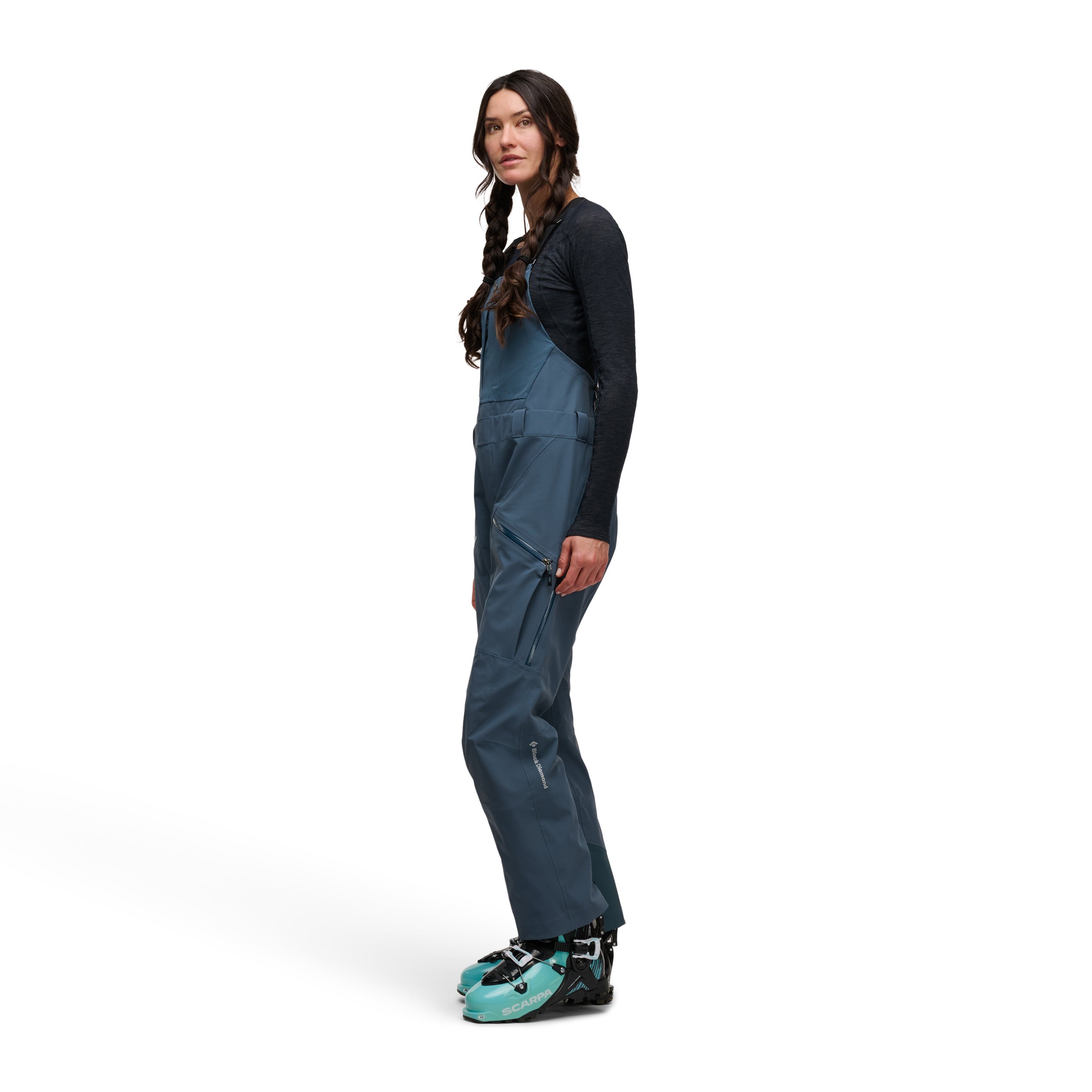 black-diamond-women-s-recon-stretch-bibs-salopette-ski-backcountry-imperm-able image 2